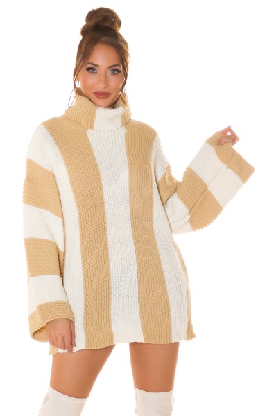 Koucla Trendy Grobstrick Kleid Mit Rollkragen