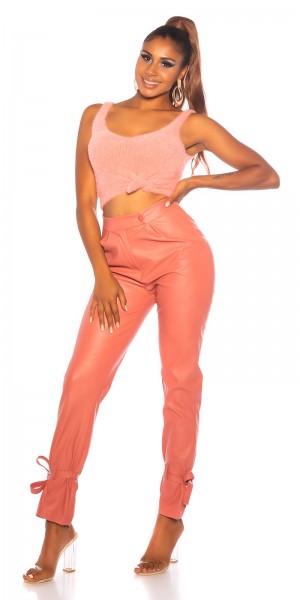 Koucla Trendy Highwaist Hose Im Leder- Look