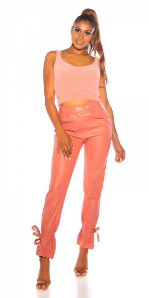 Koucla Trendy Highwaist Hose Im Leder- Look