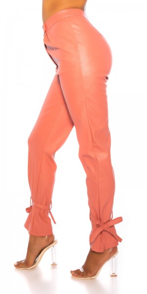 Koucla Trendy Highwaist Hose im Leder- Look