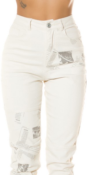Koucla Trendy Highwaist Jeans Mit Print