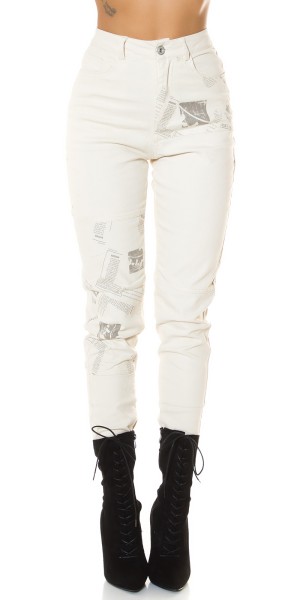 Koucla Trendy Highwaist Jeans Mit Print