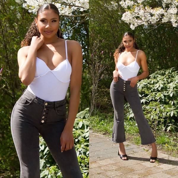 Koucla Trendy Highwaist Jeans Mit Schlag
