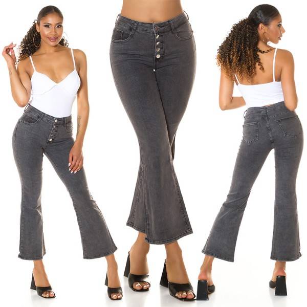 Koucla Trendy Highwaist Jeans Mit Schlag