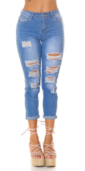 Koucla Trendy Highwaist Mom Fit Jeans Used Look