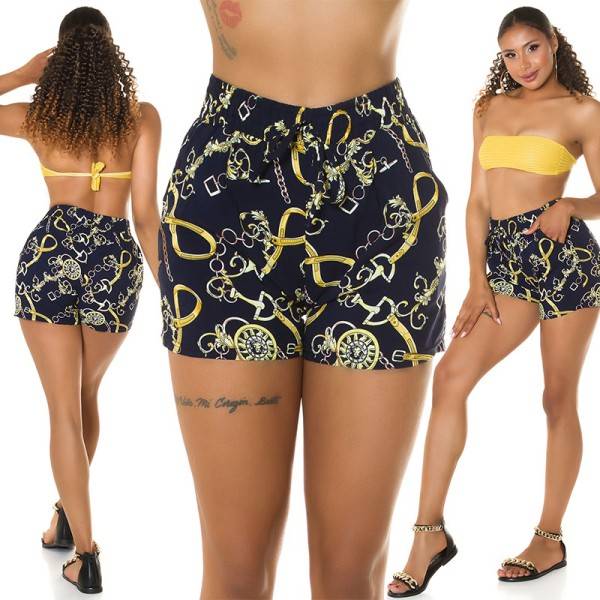 Koucla Trendy Highwaist Shorts Mit Kettenprint