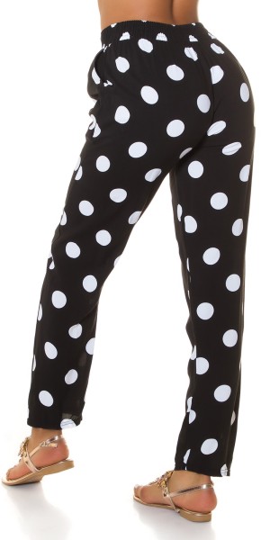 Koucla Trendy Highwaist Sommer Hose Mit Punkten