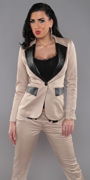 Koucla Trendy KouCla Blazer Mit Lederlook