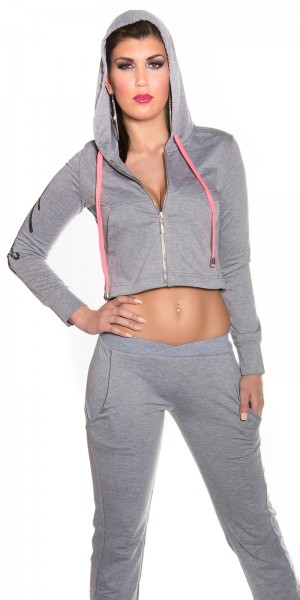 Koucla Trendy KouCla Crop Hoodie Mit Zip + Kapuze