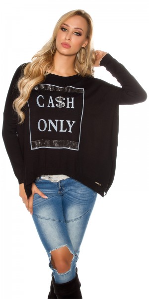 Koucla Trendy Koucla Feinstrick Pullover "Cash Only"