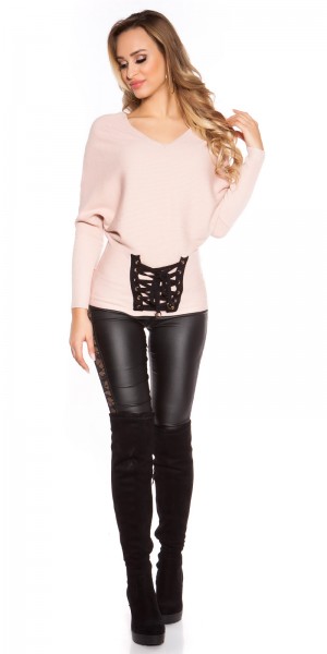 Koucla Trendy KouCla Fledermauspulli Mit Schnürung