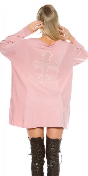 Koucla Trendy KouCla Oversize Pulli Mit Mesh Kreuz