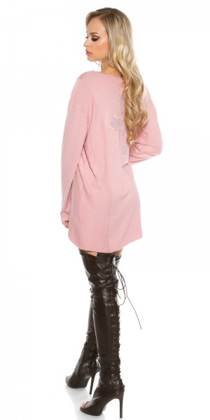 Koucla Trendy KouCla Oversize Pulli Mit Mesh Kreuz