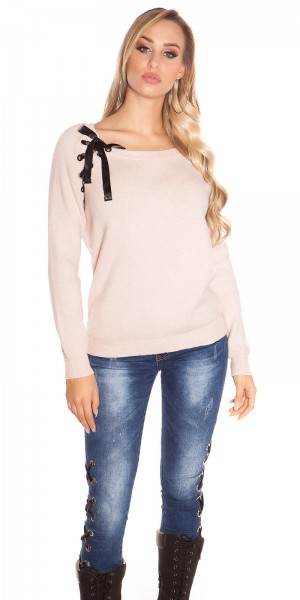 Koucla Trendy KouCla Oversize Pulli Mit Schnürung