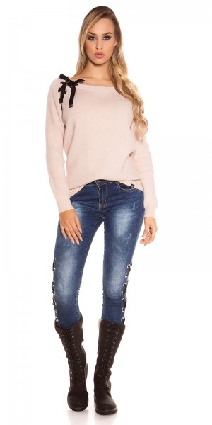 Koucla Trendy KouCla Oversize Pulli Mit Schnürung