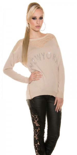 Koucla Trendy Koucla Pulli NEWYORK Mit Strass