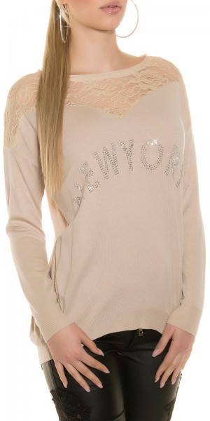 Koucla Trendy Koucla Pulli NEWYORK Mit Strass