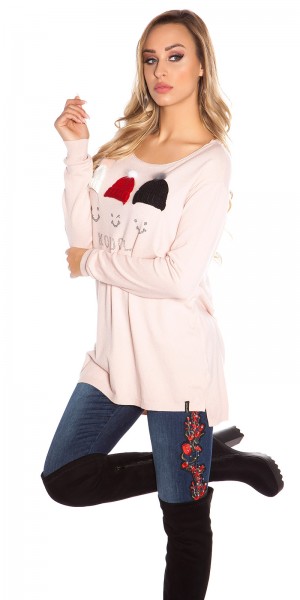 Koucla Trendy KouCla Pullover Mit Glitzernieten