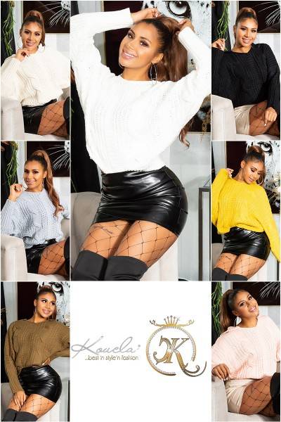 Koucla Trendy Koucla Strick-Hoodie Mit Zopfmuster