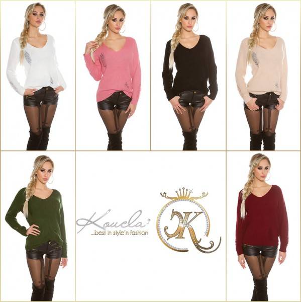 Koucla Trendy KouCla Strickpulli Destroyed Look