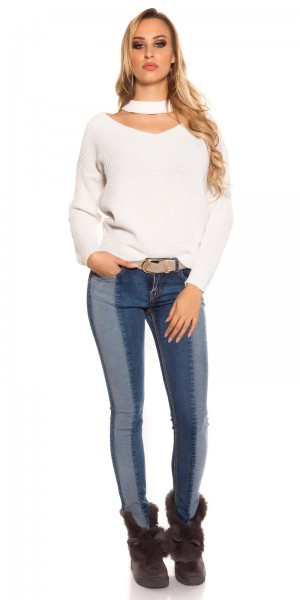 Koucla Trendy KouCla V-Cut Strickpulli