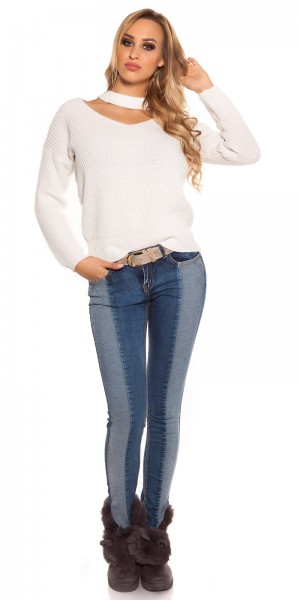 Koucla Trendy KouCla V-Cut Strickpulli