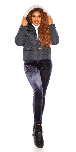 Koucla Trendy Kurze Winterjacke Mit Kapuze