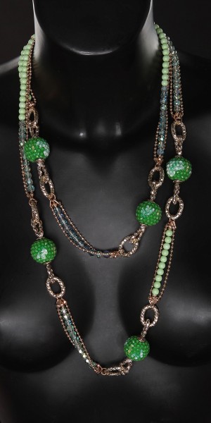 Koucla Trendy lange Halskette mit Steinchen