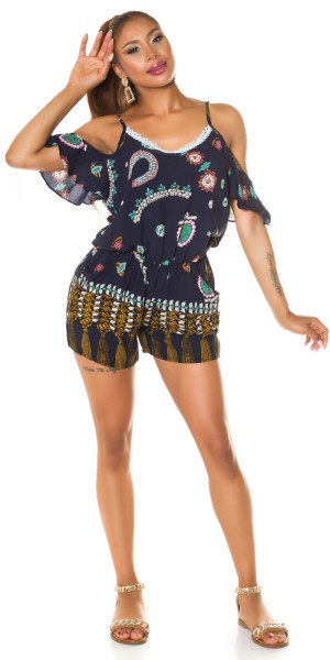 Koucla Trendy Off-Shoulder Jumpsuit Mit Print