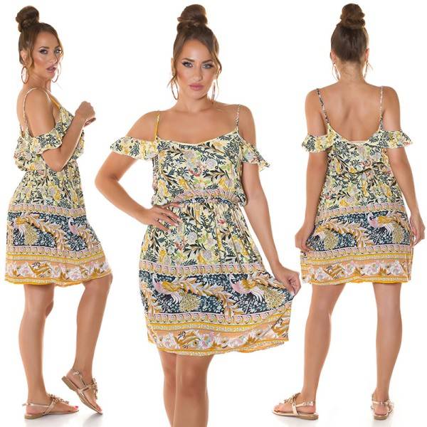 Koucla Trendy Off-shoulder Minikleid Mit Print