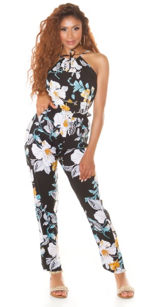 Koucla Trendy Sommer Neck Overall Mit Print