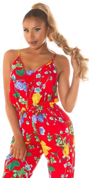 Koucla Trendy Sommer Overall Mit Floralem Print