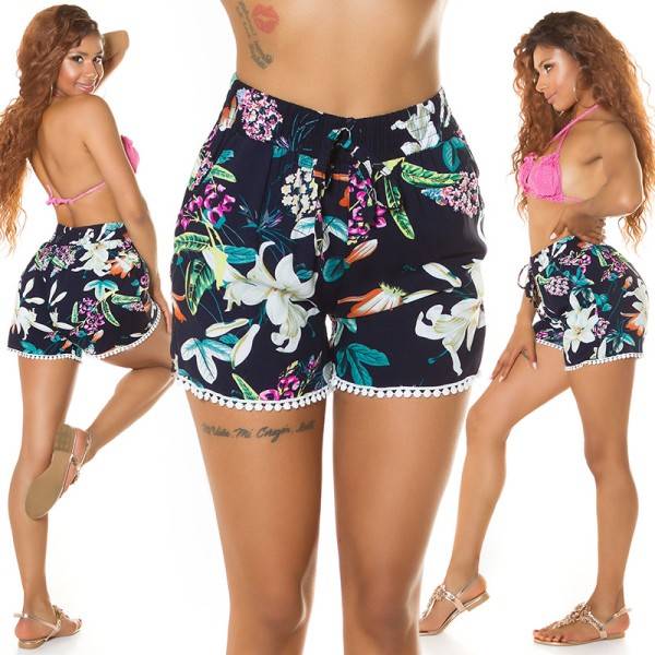 Koucla Trendy Sommer Shorts Mit Print Und Spitze