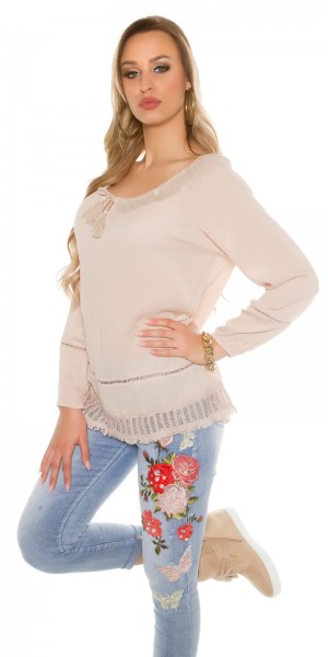 Koucla Trendy Sommershirt Mit Spitze