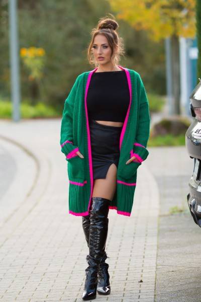 Koucla Trendy Strick Cardigan Mit Taschen