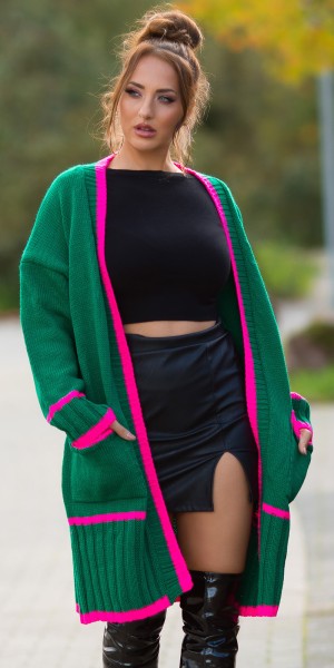 Koucla Trendy Strick Cardigan mit Taschen