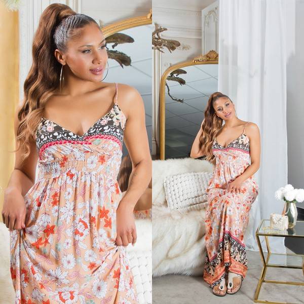 Koucla Trendy Träger Maxikleid Boho-look