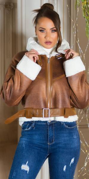 Koucla Trendy Wildlederlook "Piloten" Jacke