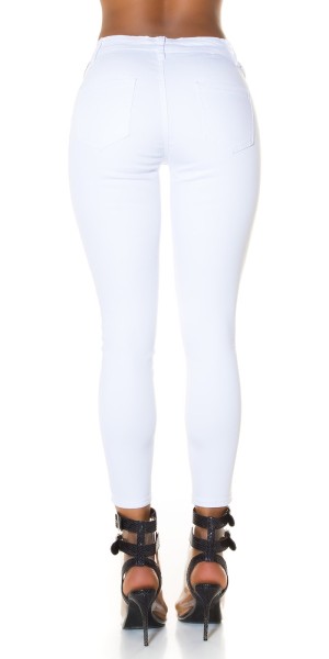 Koucla Weiße Highwaist Jeans Mit Cut-out