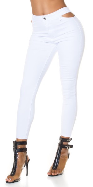 Koucla Weiße Highwaist Jeans Mit Cut-out