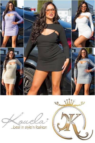 Koucla Sexy Basic Bodycon Spaghettiträger Kleid+Crop Top
