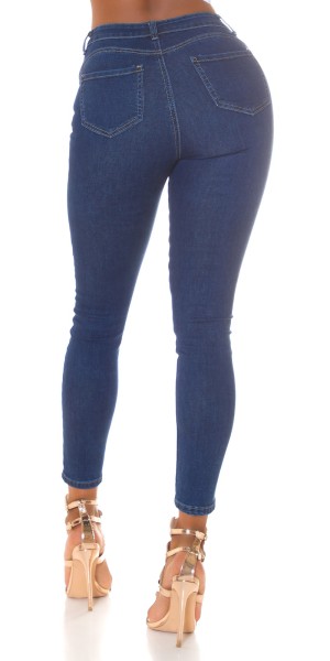 Koucla Sexy Dark Denim Push-Up Jeans Mit Glitzerdetails