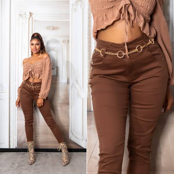 Koucla Sexy Enge High Waist Hose Mit Gummiband Taille