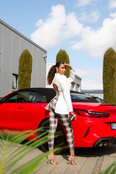 Koucla Sexy Highwaist Hose Mit Karomuster Und Taschen