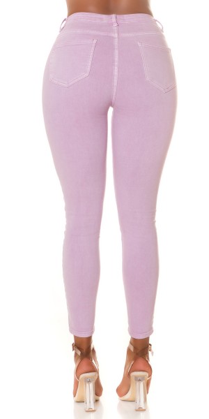 Koucla Sexy Highwaist Jeans "flieder" Mit Knopf-Details
