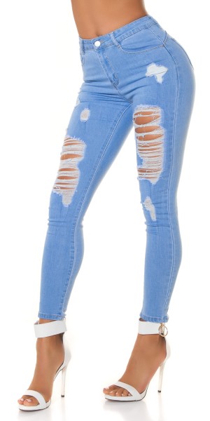 Koucla Sexy Highwaist Push Up Skinny Jeans Mit Rissen