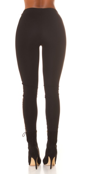 Koucla Sexy Highwaist Skinny Fit Stoffhose Mit Leo Muster
