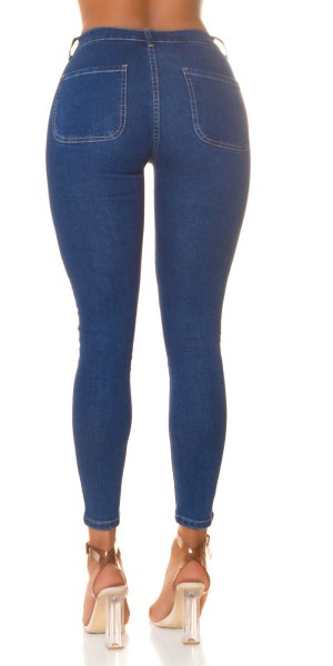Koucla Sexy Highwaist Skinny Jeans Mit Taschen-Detail