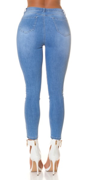 Koucla Sexy Highwaist Skinny Jeans "perfect Blue" Ripped