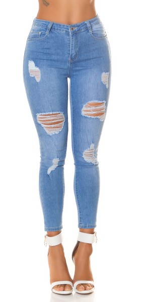 Koucla Sexy Highwaist Skinny Jeans "perfect Blue" Ripped